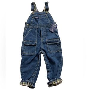 NWT Oshkosh Bgosh 24m jean overalls with plaid detail